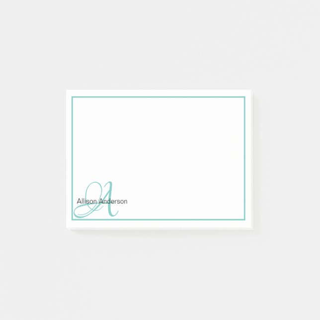 Personalised Monogram and name  Post-it Notes (Front)