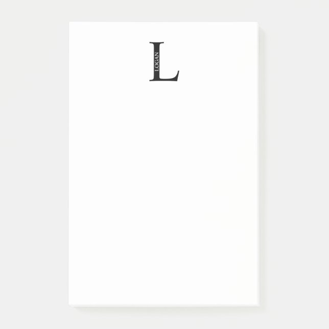 Personalised Monogram and Name Post-it Notes (Front)