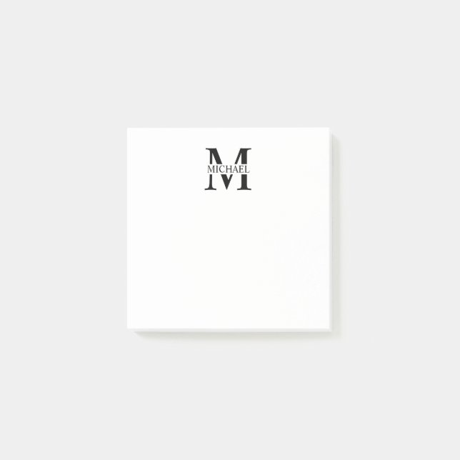 Personalised Monogram and Name Post-it Notes (Front)