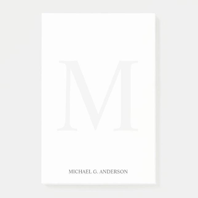 Personalised Monogram and Name Post-it Notes (Front)