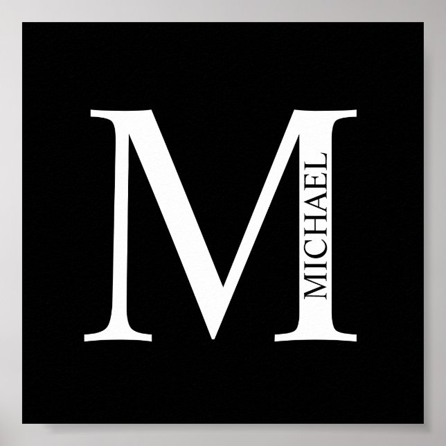 Personalised Monogram and Name Poster (Front)