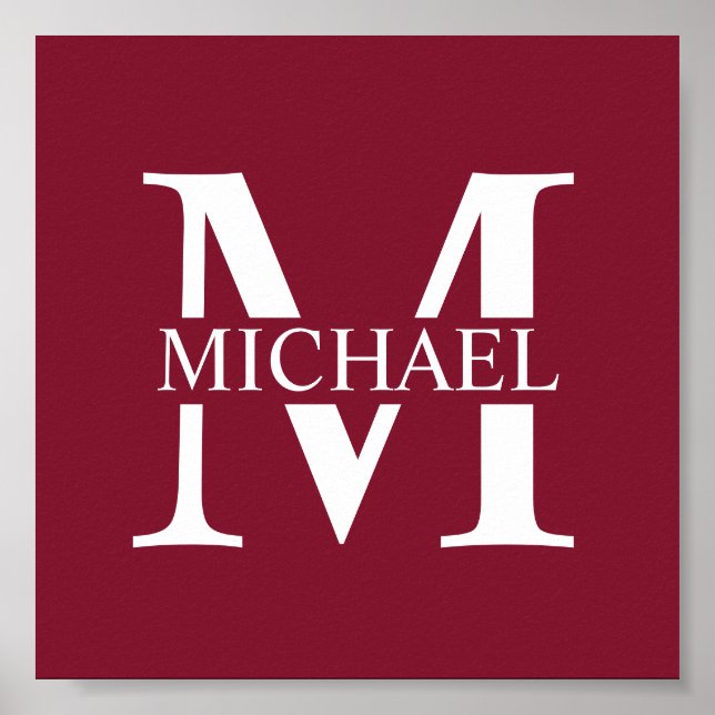 Personalised Monogram and Name Poster (Front)