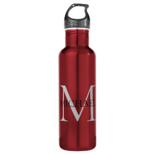 Personalised Monogram and Name Red 710 Ml Water Bottle