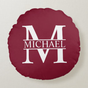 Personalised Monogram and Name Round Cushion