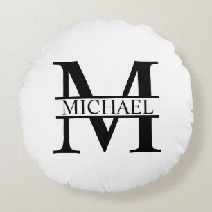 Personalised Monogram and Name Round Cushion