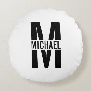 Personalised Monogram and Name Round Pillow