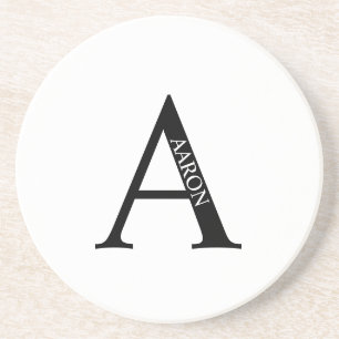 Personalised Monogram and Name Sandstone Coaster