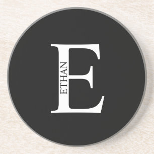 Personalised Monogram and Name Sandstone Coaster