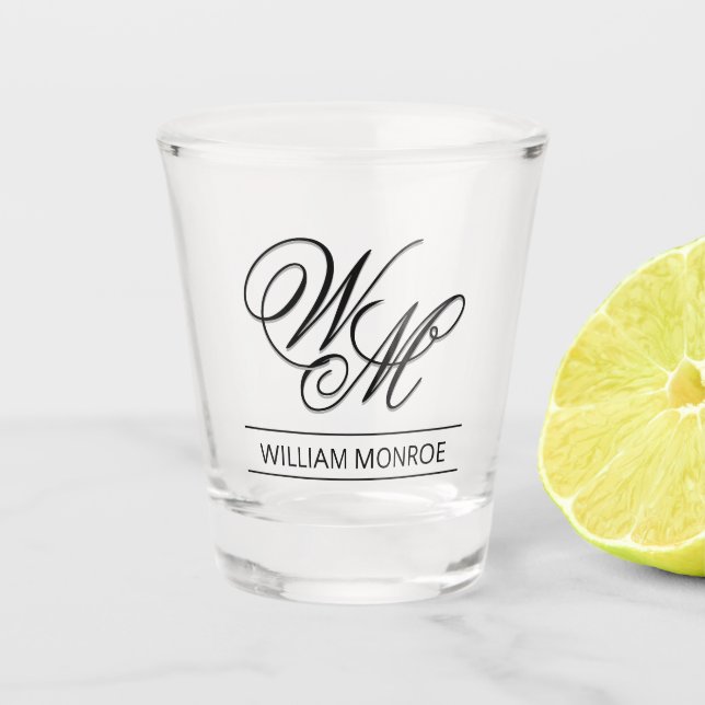 Personalised Monogram and Name Shot Glass (Front)