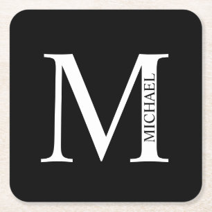 Personalised Monogram and Name Square Paper Coaster