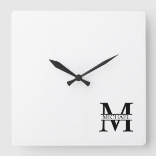 Personalised Monogram and Name Square Wall Clock