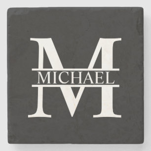 Personalised Monogram and Name Stone Coaster