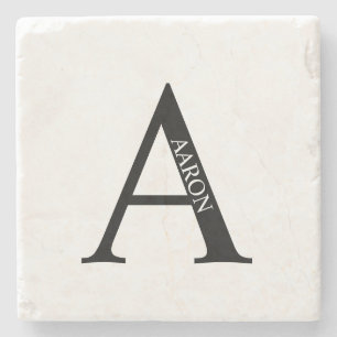 Personalised Monogram and Name Stone Coaster
