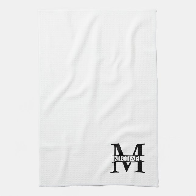 Personalised Monogram and Name Tea Towel (Vertical)