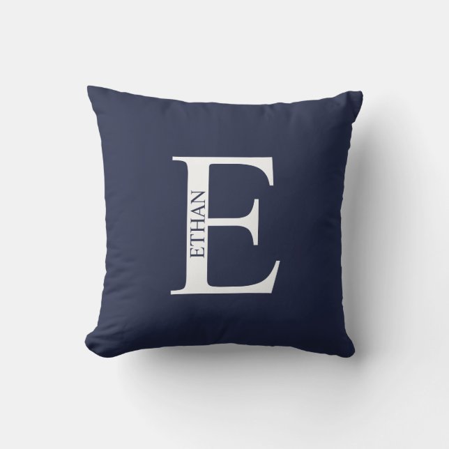 Personalised Monogram and Name Throw Pillow (Front)