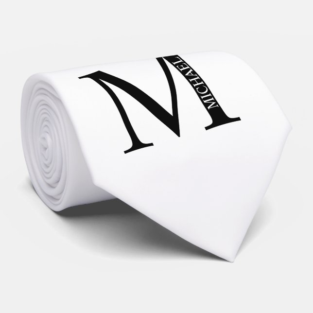 Personalised Monogram and Name Tie (Rolled)