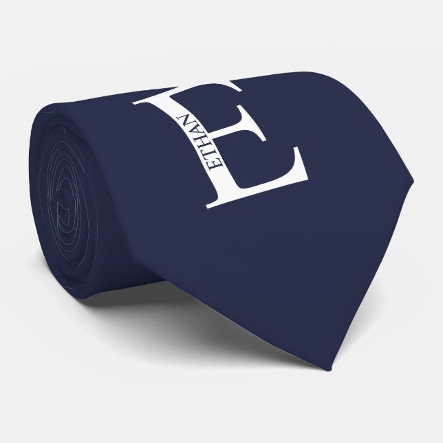 Personalised Monogram and Name Tie (Rolled)