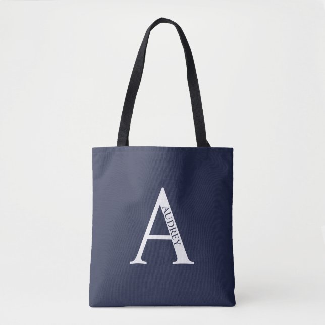 Personalised Monogram and Name Tote Bag (Front)