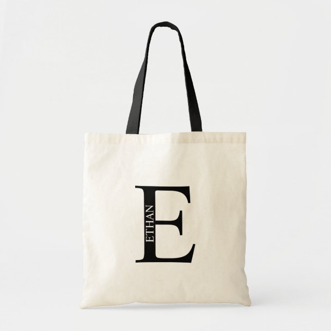 Personalised Monogram and Name Tote Bag (Front)