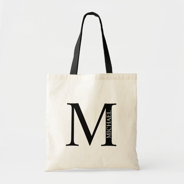 Personalised Monogram and Name Tote Bag (Front)