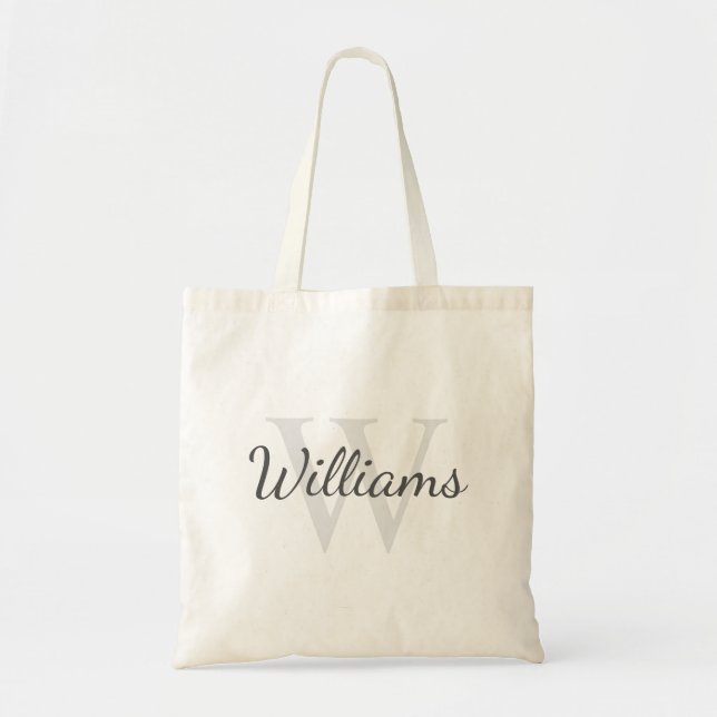 Personalised Monogram and Name Tote Bag (Front)