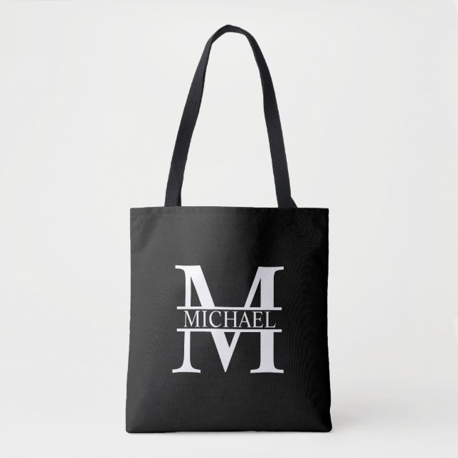 Personalised Monogram and Name Tote Bag (Front)