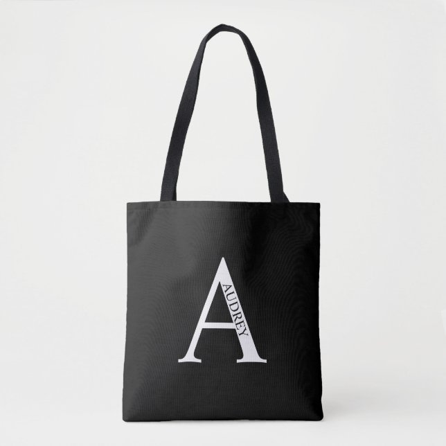 Personalised Monogram and Name Tote Bag (Front)