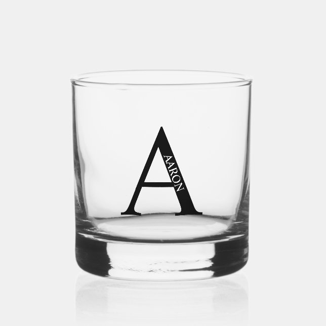 Personalised Monogram and Name Whiskey Glass (Front)