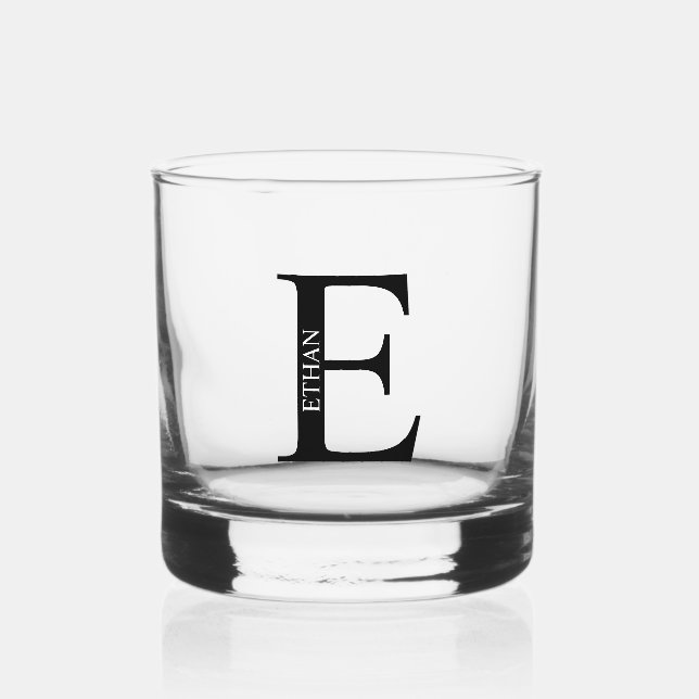 Personalised Monogram and Name Whiskey Glass (Front)