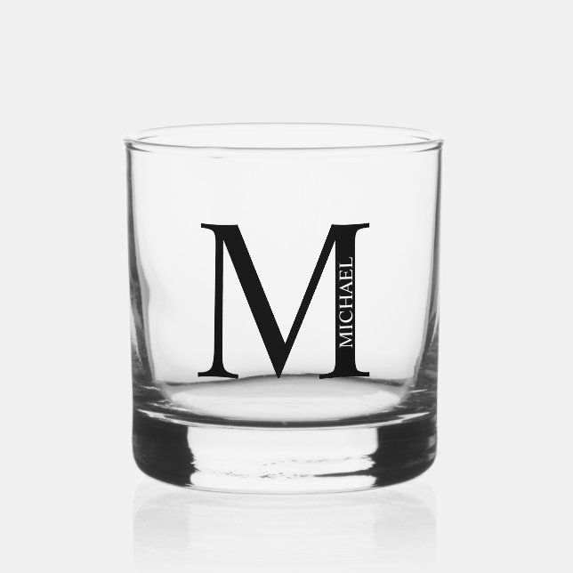 Personalised Monogram and Name Whiskey Glass (Front)