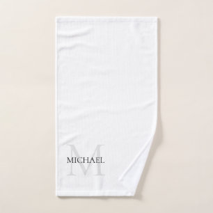 Personalised Monogram and Name White Hand Towel