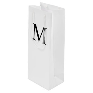 Personalised Monogram and Name Wine Gift Bag