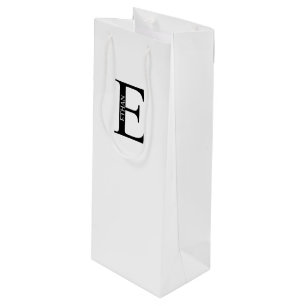 Personalised Monogram and Name Wine Gift Bag