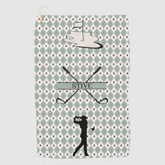 Personalised Monogram Argyle Custom Name  Golf Towel