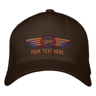 Personalised Monogram Aviation Laurels Pilot Wings Embroidered Hat
