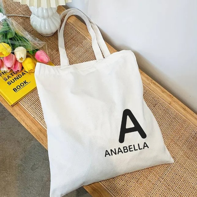 Personalised Monogram Bag – Gift for Mum & Grandma (bridesmaid tote, bridesmaid proposal gift, bridal shower tote, wedding gift, baby shower gift)