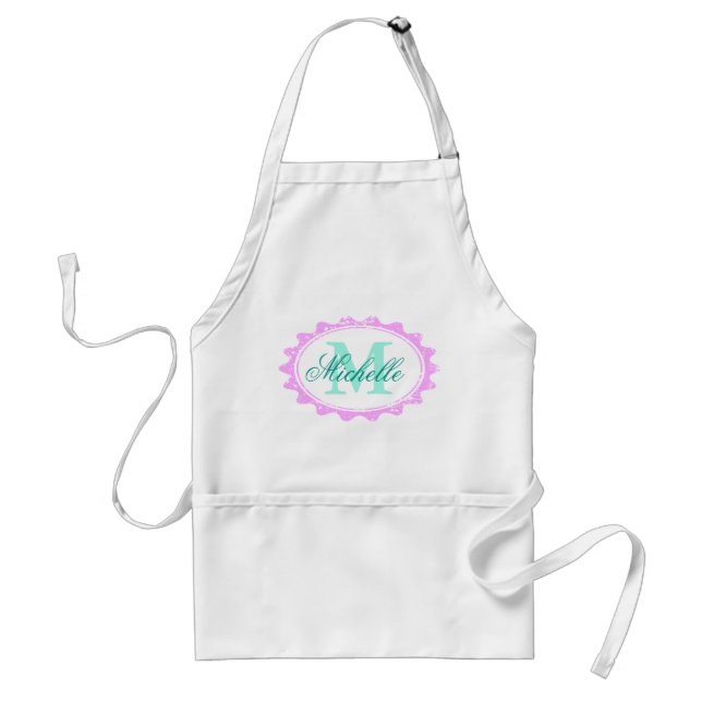 Personalised monogram baking apron for women (Front)