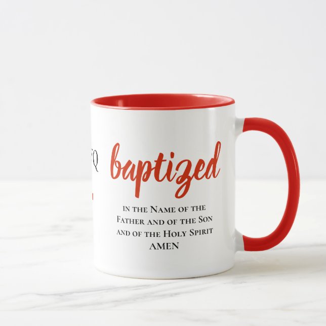 Personalised Monogram BAPTIZED Mug (Right)