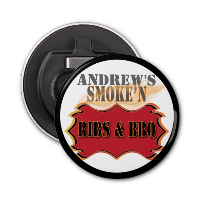 Personalised Monogram Barbecue or BBQ Bottle Opener (Front)