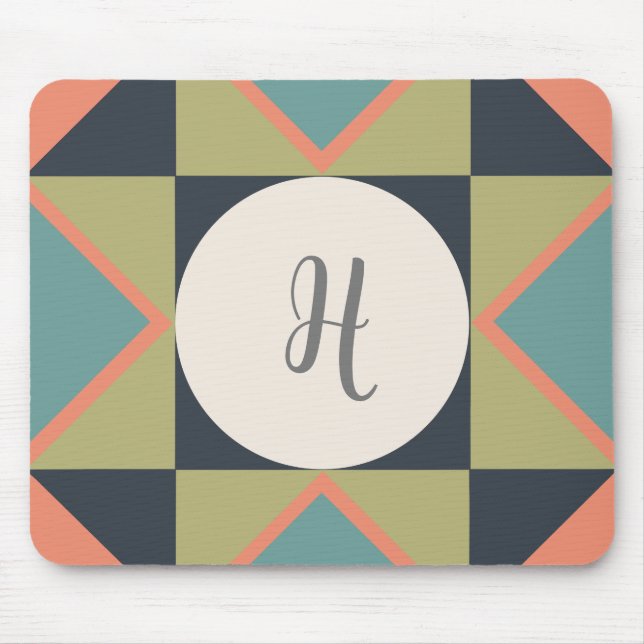 Personalised Monogram Barn Quilt Block  Mouse Pad (Front)