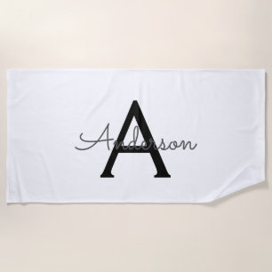 personalised Monogram  Beach Towel