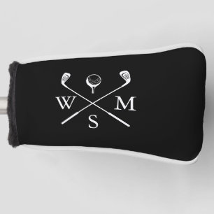 Personalised Monogram Black And White Golf Head Cover