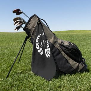 Personalised Monogram Black and White Golf Towel