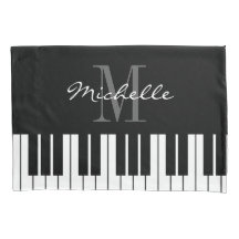 Personalised monogram black and white piano keys