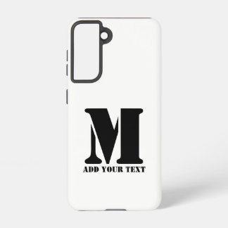 Personalised Monogram Black Custom Modern Text Samsung Galaxy Case