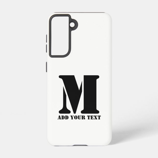Personalised Monogram Black Custom Modern Text Samsung Galaxy S21 Case (Back)