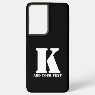 Personalised Monogram Black Custom Modern Text Samsung Galaxy Case