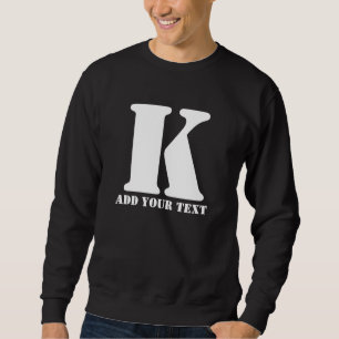 Personalised Monogram Black Custom Modern Text Sweatshirt