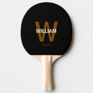 Personalised Monogram black &white Ping Pong Paddle