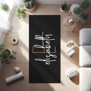 Personalised Monogram Black  Yoga Mat